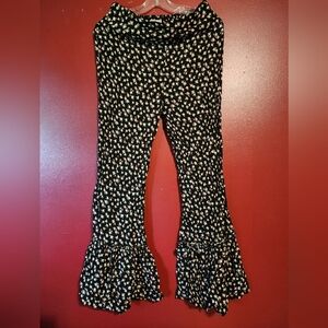 Natural Life Black Floral Bell Bottom Pants